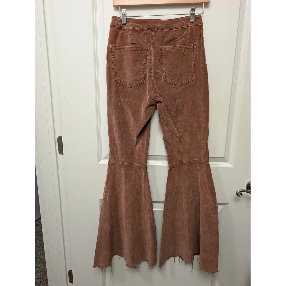 Free People Just Float On Flare Corduroy Pants Boho Retro Festival Fall Sz 27